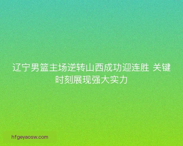 辽宁男篮主场逆转山西成功迎连胜 关键时刻展现强大实力